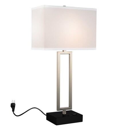 Cwi Lighting Torren 1 Light Table Lamp With Satin Nickel Finish 9915T14-1-606